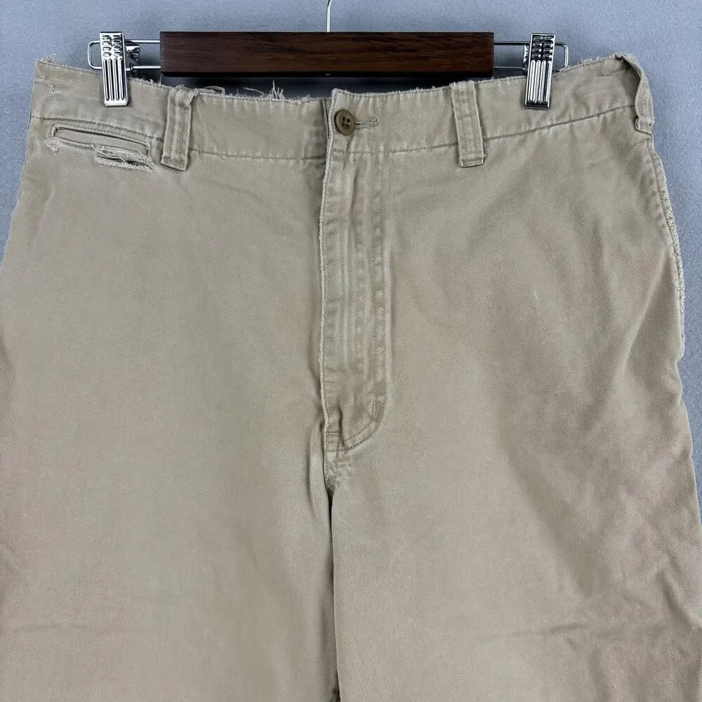 Vintage Abercrombie Fitch Pants Mens 32x27 Beige Canvas Relaxed Straight Chino